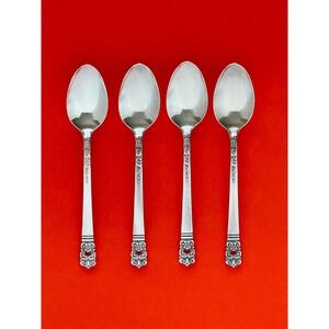 Oneida Silverplate SCANDINAVIA Demitasse Spoons (4) Espresso Coffee Pierced 1970